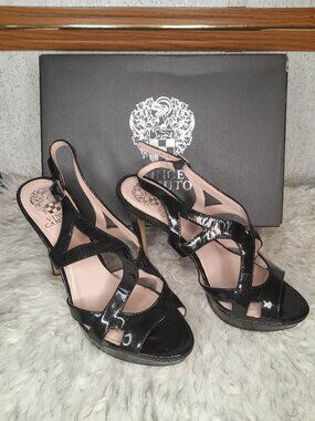 Vince Camuto Jessore Patent Leather Slingback Strappy Heels Women's Size 9 M